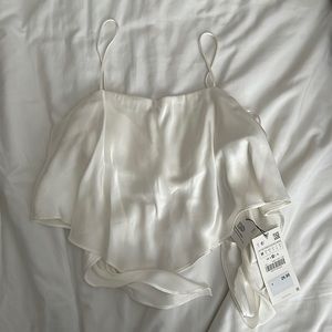 ZARA Satin Effect Crop Top